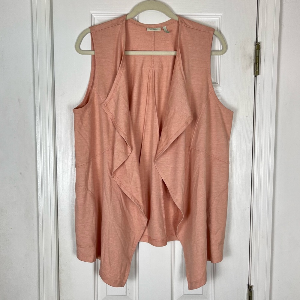 Logo Lounge Cascade Open Front Sleeveless Cardigan Vest